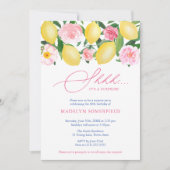 Invitation Chut Floral aux citrons ! Fête d'anniversaire Surp (Devant)