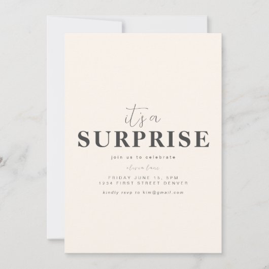 Invitation Chut... Modèle d'invitation pour une soirée surpri (Devant)