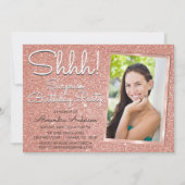 Invitation Chut ! Photo d'anniversaire du Rose surprise Gold (Devant)