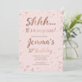 Invitation Chut rose en or confetti blush 30e anniversaire (Debout devant)