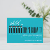 Invitation Chut surprise aux bougies... NE LE SOUFFLE PAS ! (Debout devant)