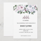 Invitation Chut surprise florale rose blush bouquet aquarelle (Devant / Derrière)