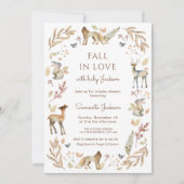 Invitation Chute amoureuse Baby shower animal (Devant)
