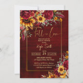 Invitation Chute amoureuse de tournesols rose bordeaux (Devant)