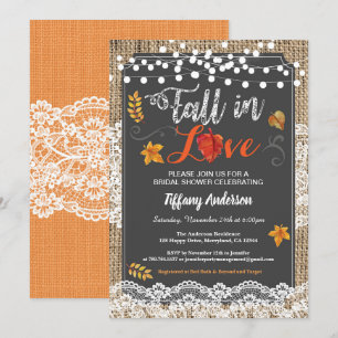 Invitation Chute amoureuse d'une douche nuptiale d'un tableau