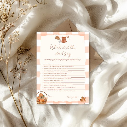 Invitation Chute amoureuse Qu'a dit le père Baby shower