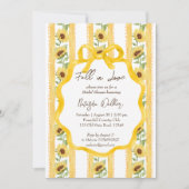 Invitation Chute amoureuse tournesol jaune rayé douche nuptia (Devant)