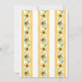 Invitation Chute amoureuse tournesol jaune rayé douche nuptia (Dos)