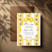Invitation Chute amoureuse tournesol jaune rayé douche nuptia