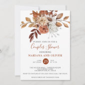 Invitation Chute Aquarelle Floral Couples Douche (Devant)