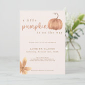 Invitation Chute bébé fille douche | Un Petit Citrouille (Debout devant)