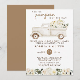 Invitation Chute Beige Brown Genre Neutre Couples Douche