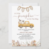 Invitation Chute Beige Brown Petit Citrouille Baby shower de  (Devant)