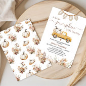 Invitation Chute Beige Brown Petit Citrouille Baby shower de 