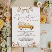 Invitation Chute Beige Brown Petit Citrouille Baby shower de 