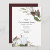 Invitation Chute BLANC CITROUILLE Amis Dîner Dîner Dîner (Devant / Derrière)