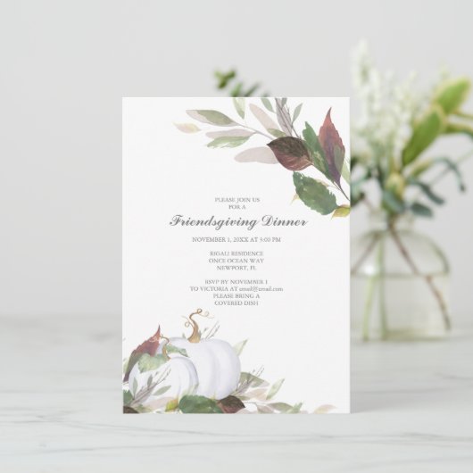 Invitation Chute BLANC CITROUILLE Amis Dîner Dîner Dîner (Debout devant)