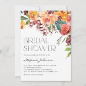 Invitation Chute bouquet floral QR Code Fête des mariées (Devant)