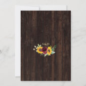 Invitation Chute Bourgogne Floral Fleurs de soleil Mariage de (Dos)