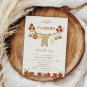 Invitation Chute Brown en feuillage beige Baby shower