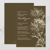 Invitation Chute Brown et crème FloralBridal (Devant / Derrière)