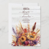 Invitation Chute Brûlé Orange Aquarelle Pampas Grass Bridal (Devant)