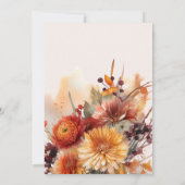 Invitation Chute Burange Aquarelle Orange Pampas Grass Mariag (Dos)