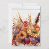 Invitation Chute Burange Aquarelle Orange Pampas Grass Mariag (Dos)