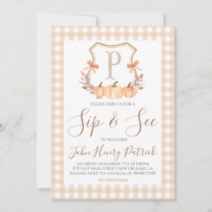 Invitation Chute Citrouille Crest Sip & Voir l'invitation