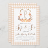 Invitation Chute Citrouille Crest Sip & Voir l'invitation (Devant / Derrière)