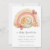 Invitation Chute Citrouille Foliage Arc-en-ciel Moustard Pêch (Devant)