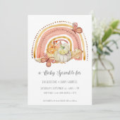 Invitation Chute Citrouille Foliage Arc-en-ciel Moustard Pêch (Debout devant)