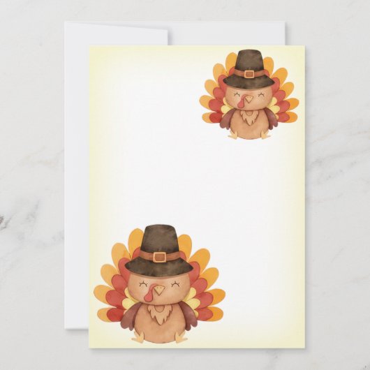 Invitation Chute Citrouille Gobble Thanksgiving Dîner Turquie (Dos)