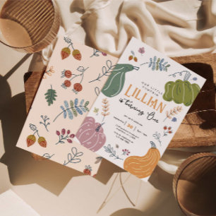 Invitation Chute Citrouille Patch Anniversaire