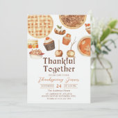 Invitation Chute Citrouille tarte Thanksgiving Dîner (Debout devant)