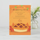 Invitation Chute Citrouille tarte Thanksgiving Dîner (Debout devant)