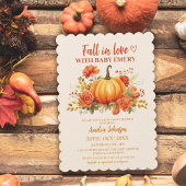 Invitation Chute d'amour aquarelle citrouille baby shower