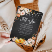 Invitation chute d'amour baby shower floral en tableau noir