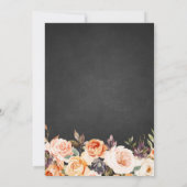 Invitation chute d'amour baby shower floral en tableau noir (Dos)