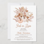 Invitation Chute d'amour beige floral boho chic douche nuptia (Devant)