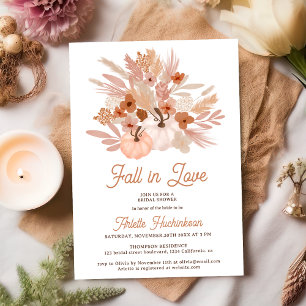 Invitation Chute d'amour beige floral boho chic douche nuptia