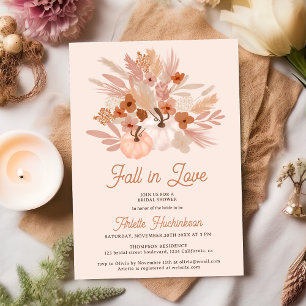 Invitation Chute d'amour beige floral boho chic douche nuptia