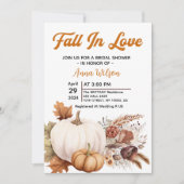 Invitation chute d'amour blanc citrouille pampas nuptiale dou (Devant)