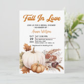 Invitation chute d'amour blanc citrouille pampas nuptiale dou (Debout devant)