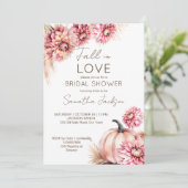 Invitation Chute d'amour boho citrouille dahlias nuptiale dou (Debout devant)