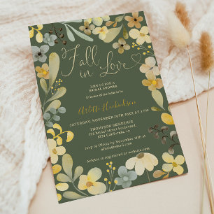 Invitation Chute d'amour boho floral automne chic douche nupt
