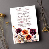 Invitation Chute d'amour burgundy orange dahlias nuptiale