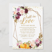 Invitation chute d'amour chute baby shower floral (Devant)