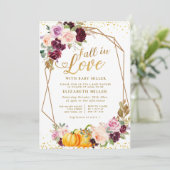 Invitation chute d'amour chute baby shower floral (Debout devant)
