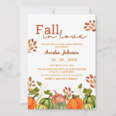 Invitation Chute d'amour citrouille Baby shower d'automne (Devant)
